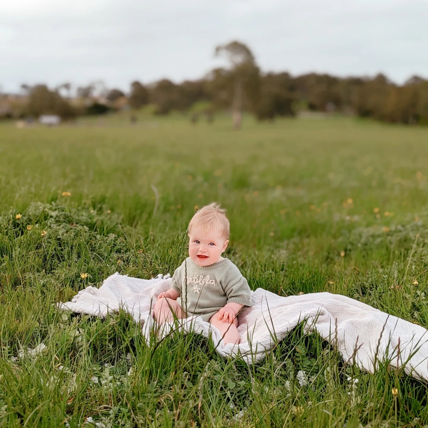 Knitted Sage Green Romper