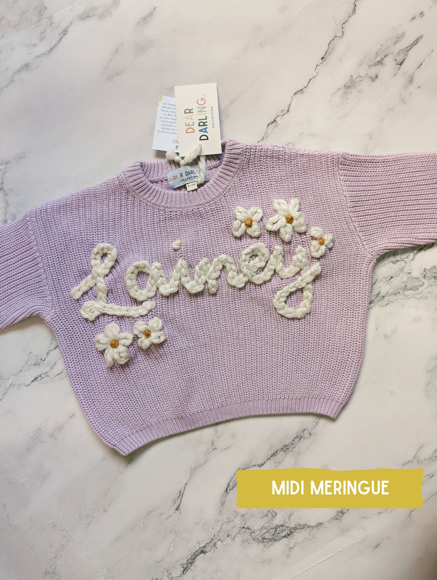 Lavender Embroidered Name Knit