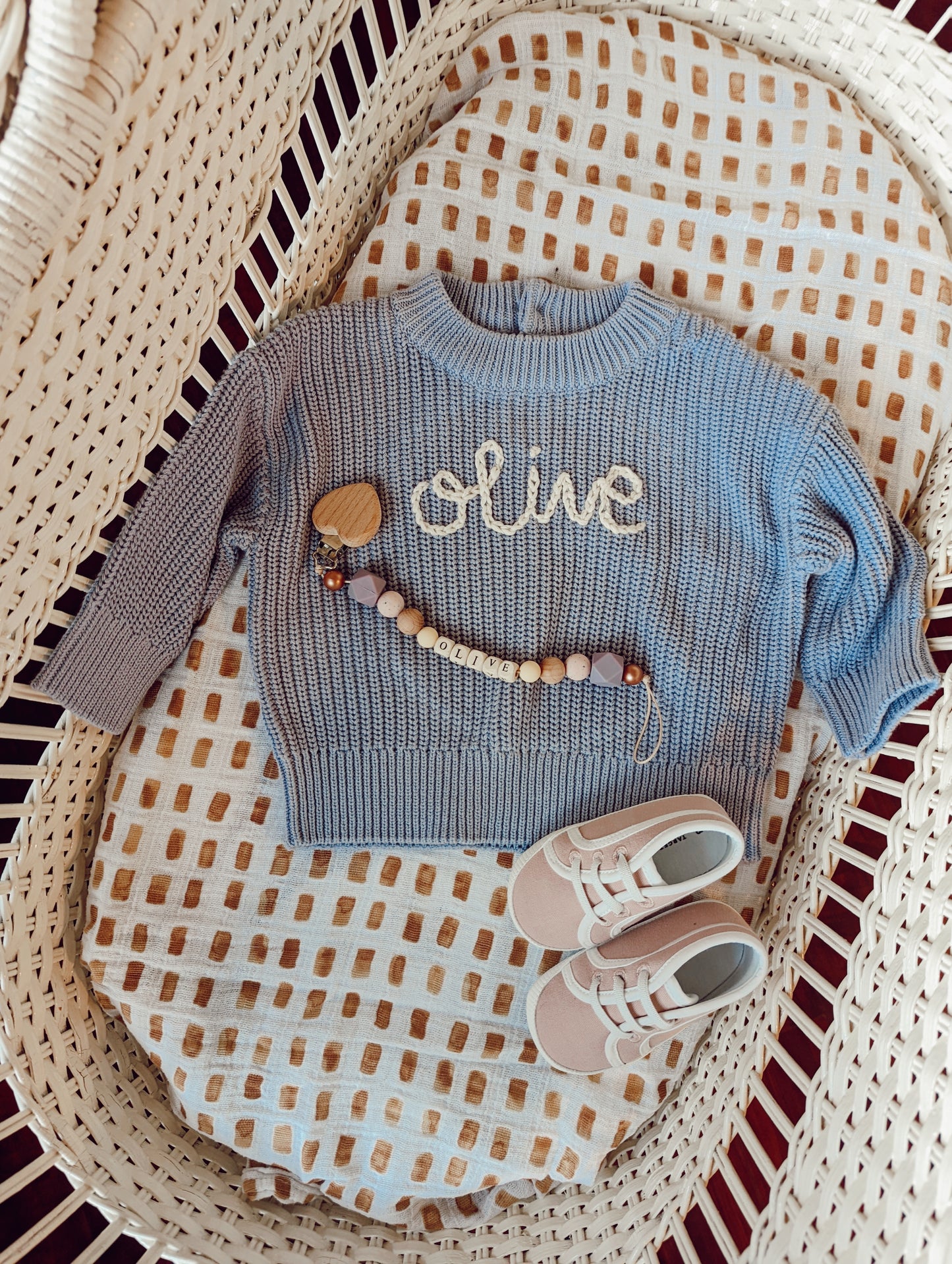 Lilac Embroidered Name Knit