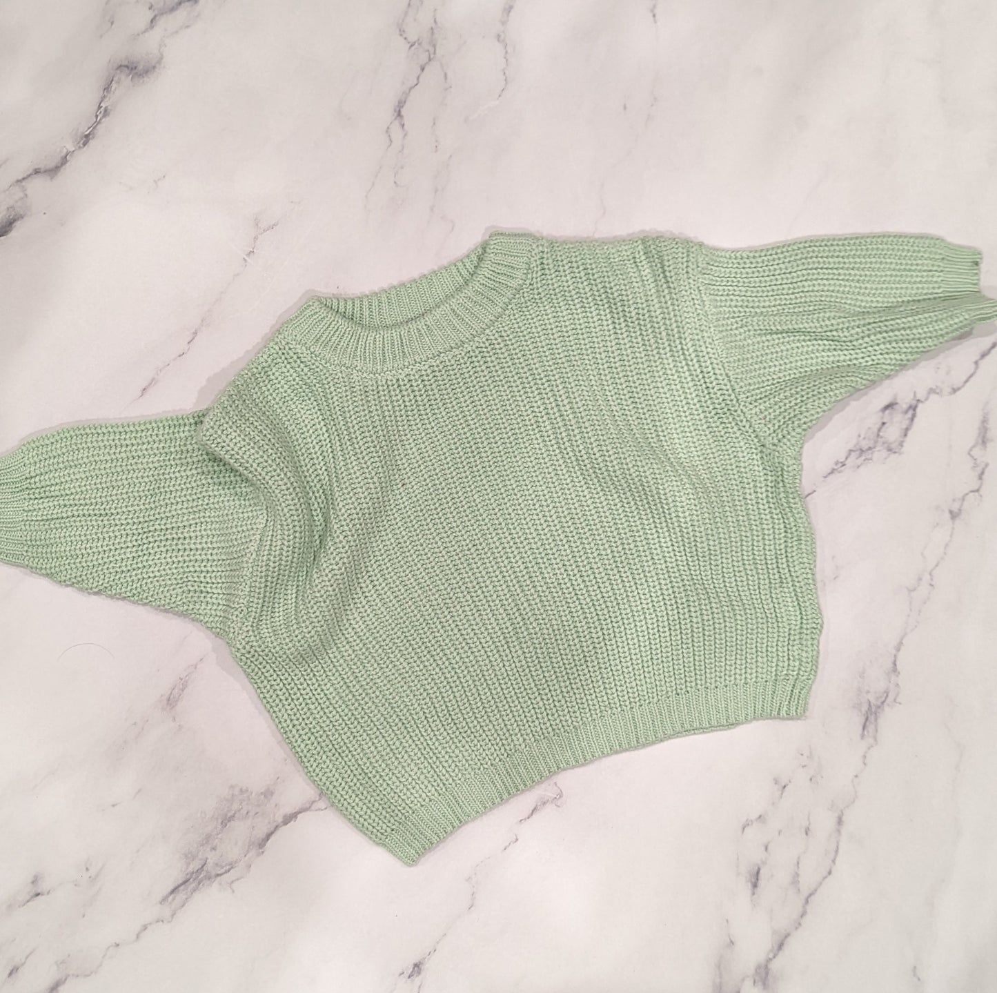 Mint Embroidered Name Knit