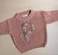 Antique Rose Embroidered Name Knit
