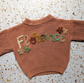 Antique Rose Embroidered Name Knit