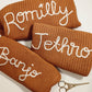 Rust Embroidered Name Knit