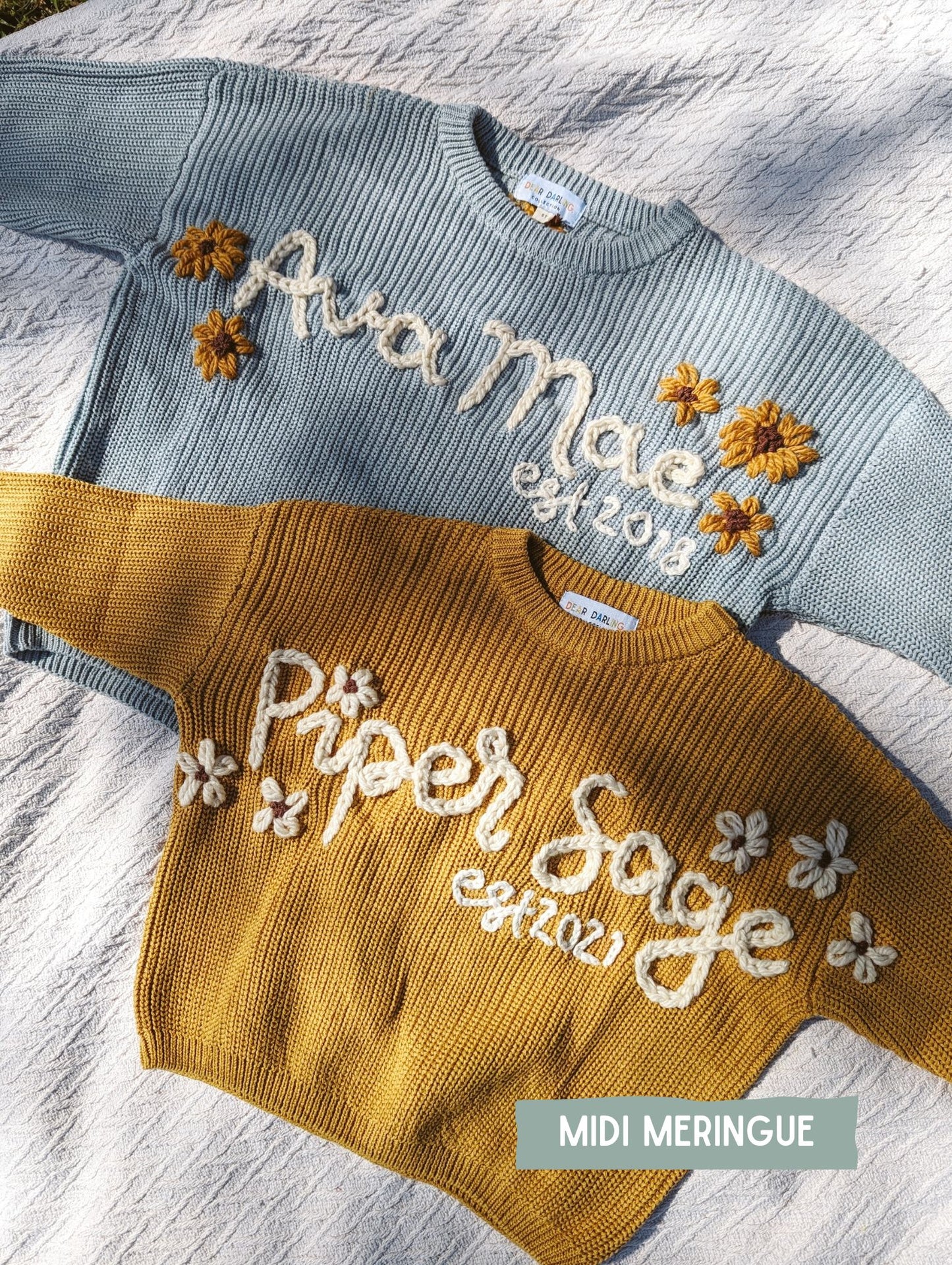 Mustard Embroidered Name Knit